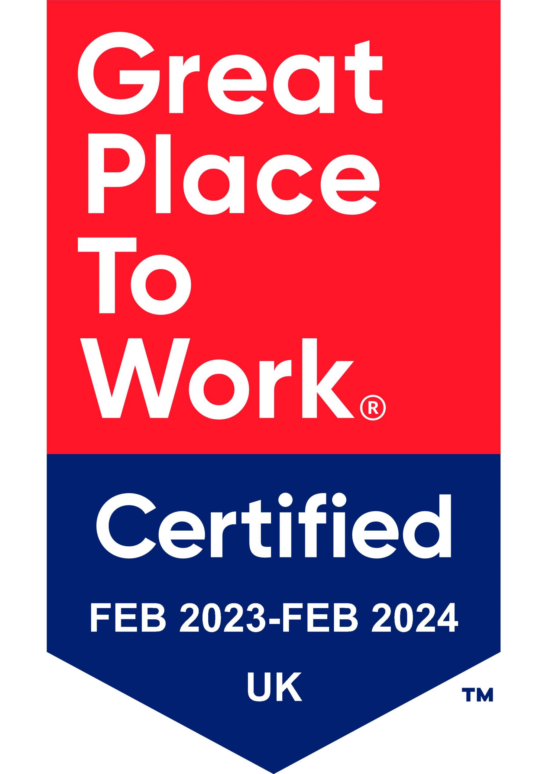 Great place to work 2023 certification badge