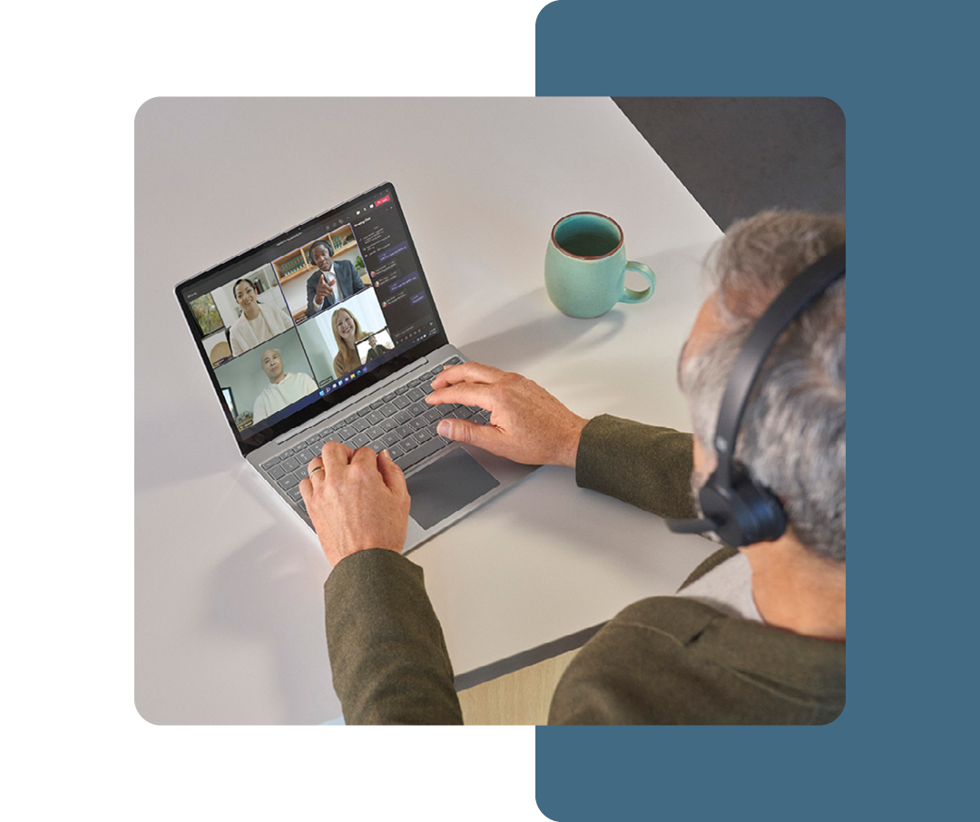 Image of a person working on a Microsoft Surface