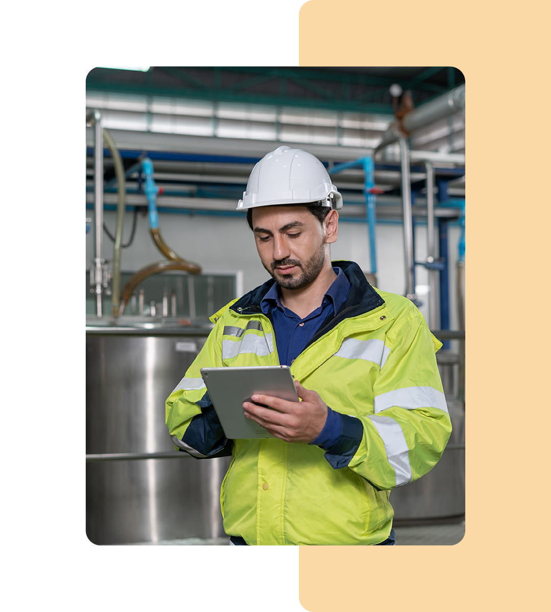 Image of a utilities professional working on a tablet