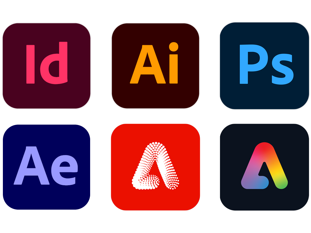 Image of the InDesign, Illustrator, Photoshop, After Effects, Firefly, and Express icons