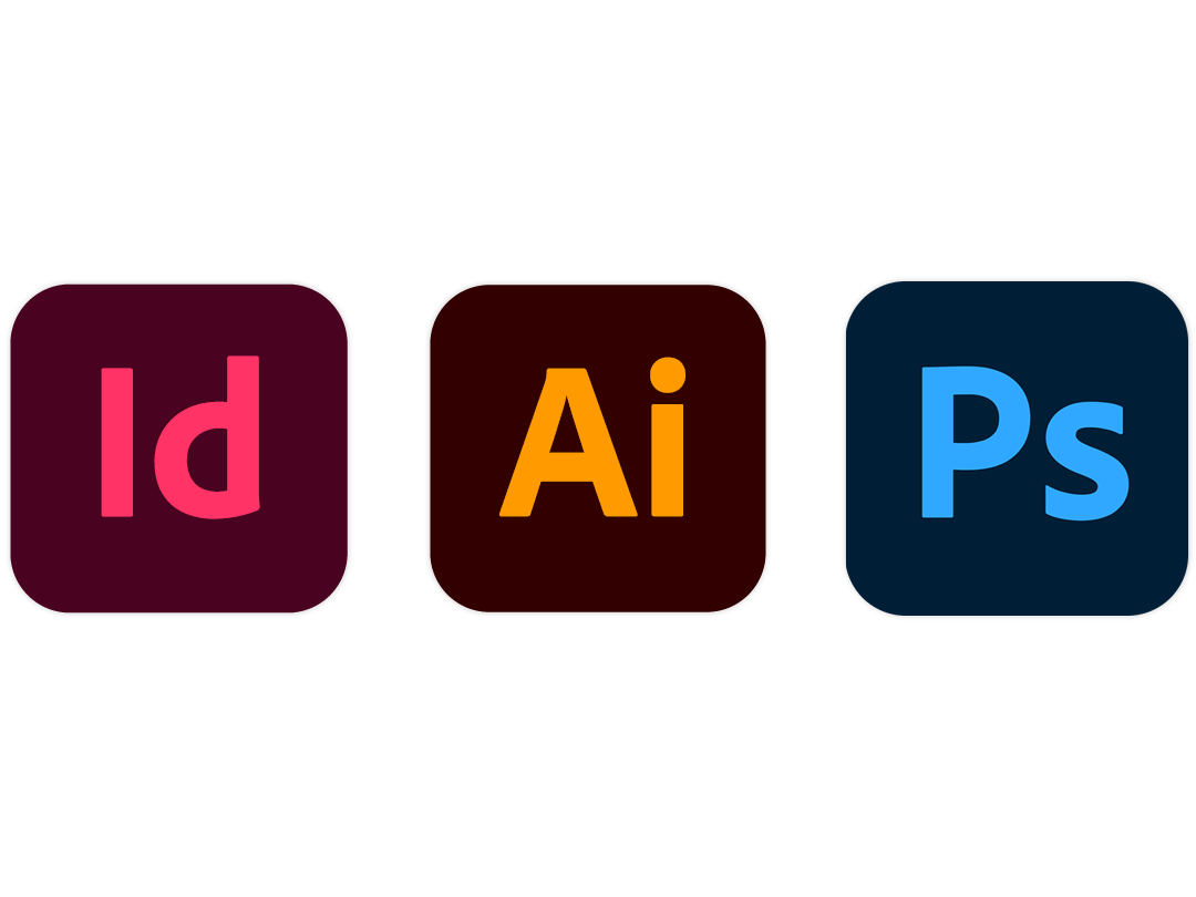 Image of InDesign, Illustrator, and Photoshop icons