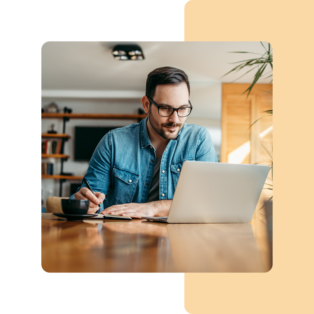 Image of a work professional working on a laptop