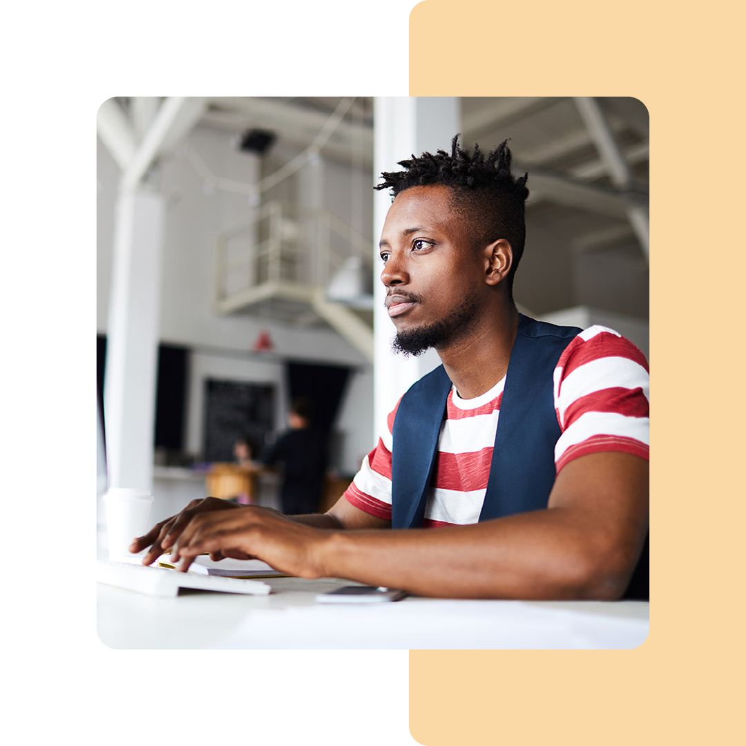 Image of a work professional working on a computer