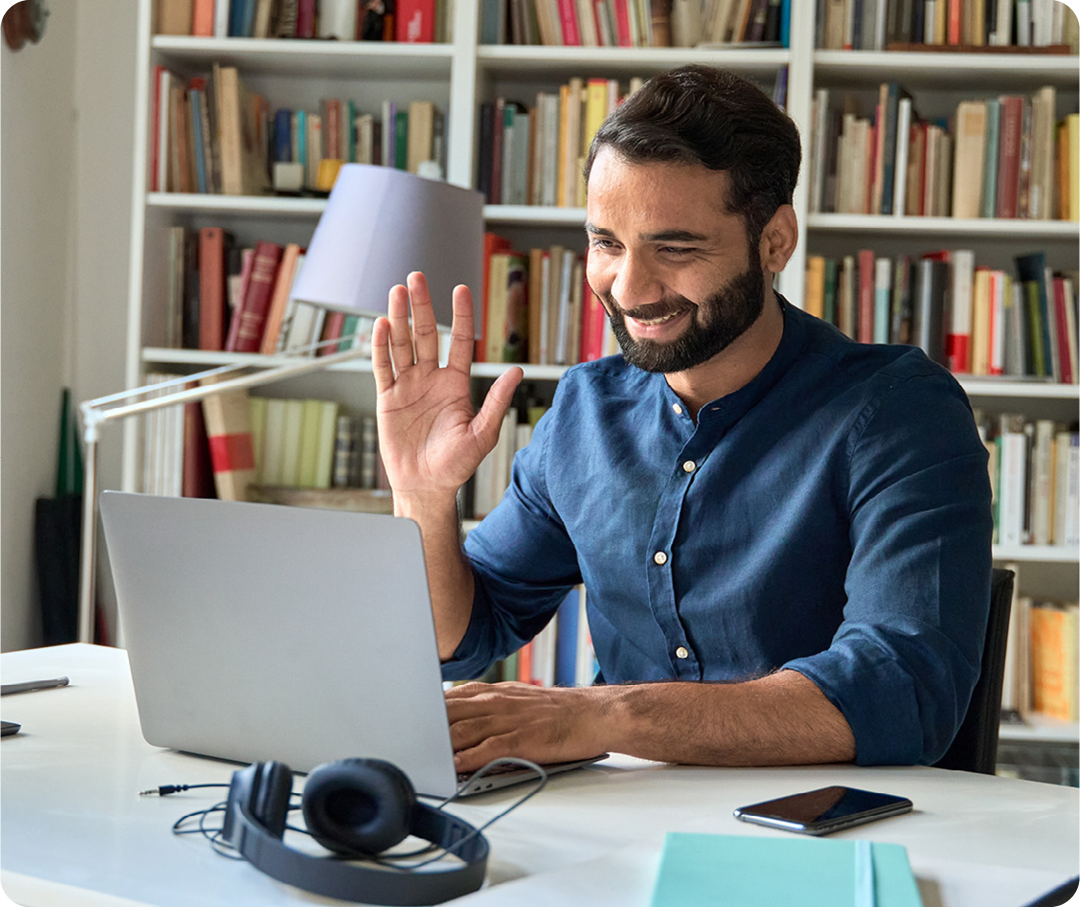 Image of a business professional working remotely