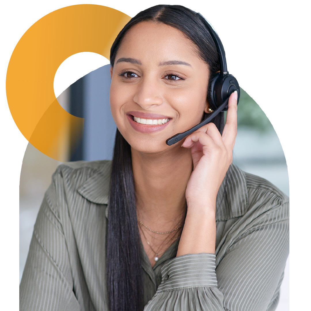 Image of an IT support professional with a headset on