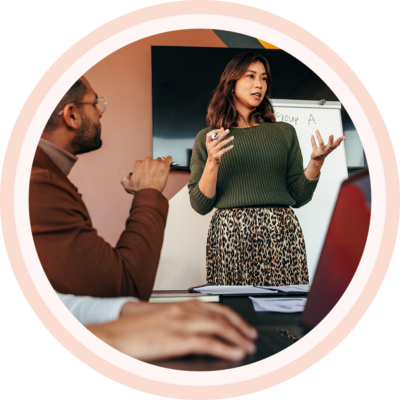 Image of a group of workers collaborating in a meeting