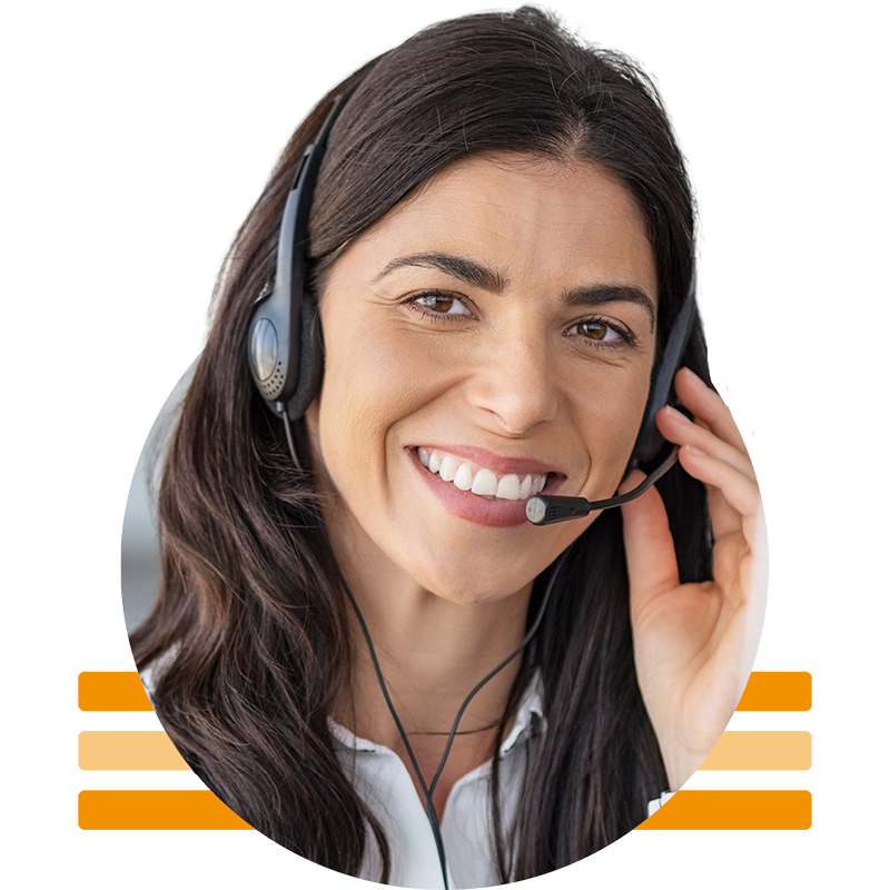 Image of an IT support professional talking on a headset