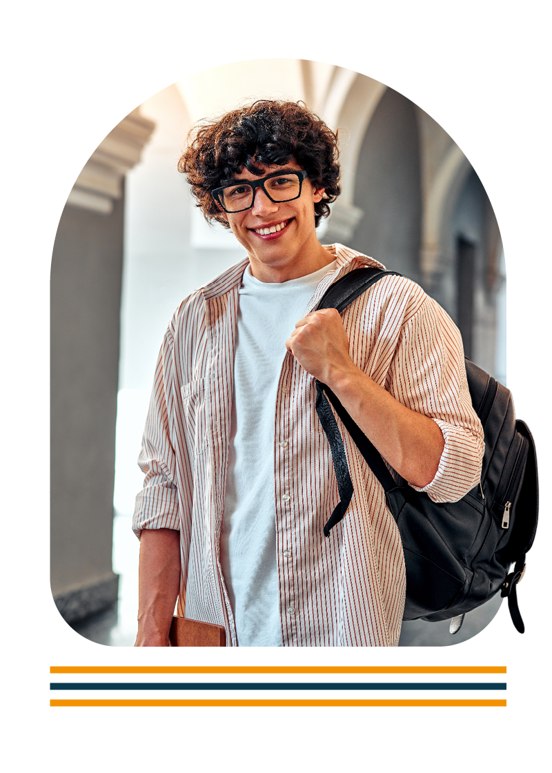 Portrait of student with backpack