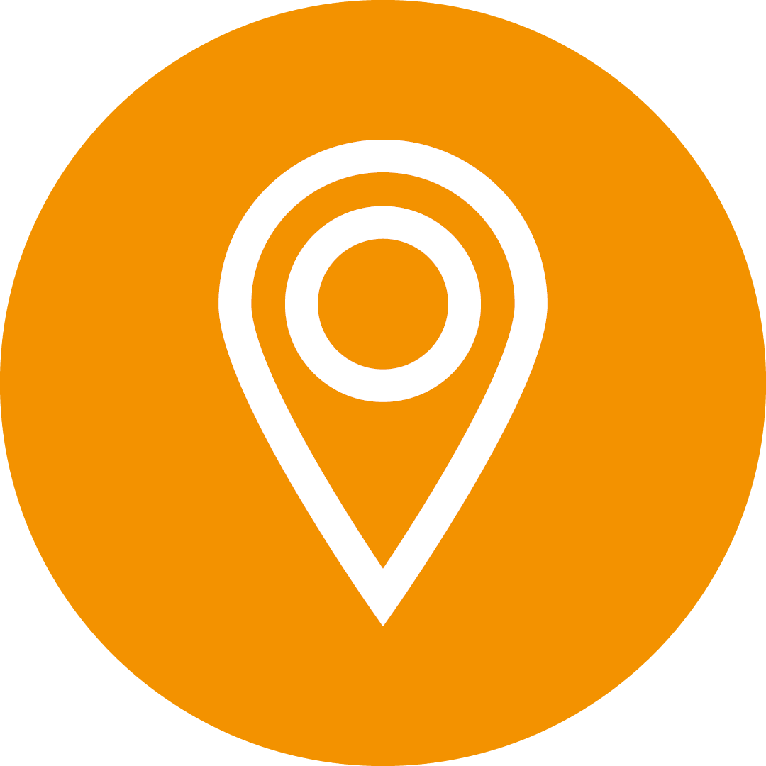 Orange icon of a location marker