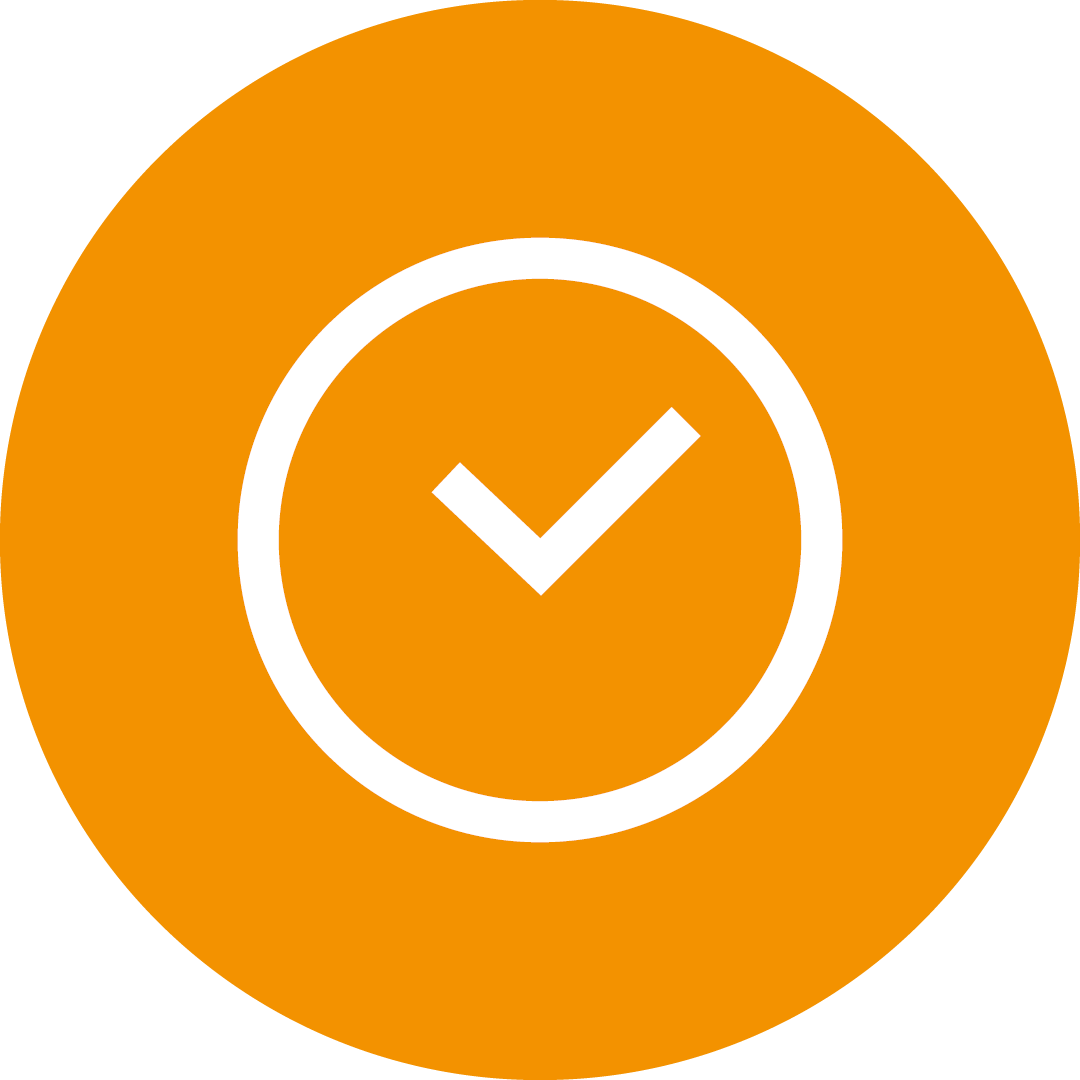 Orange icon of a clock